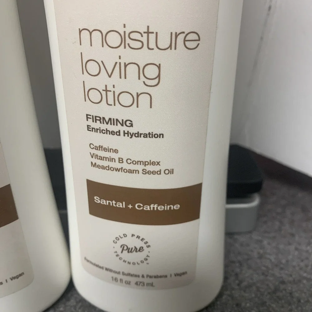 2 Pack Lot Raw Sugar Moisture Loving Firming Lotion Santal + Caffeine - 16 fl oz